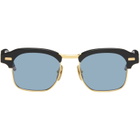Thom Browne Black Acetate & Titanium Square Sunglasses