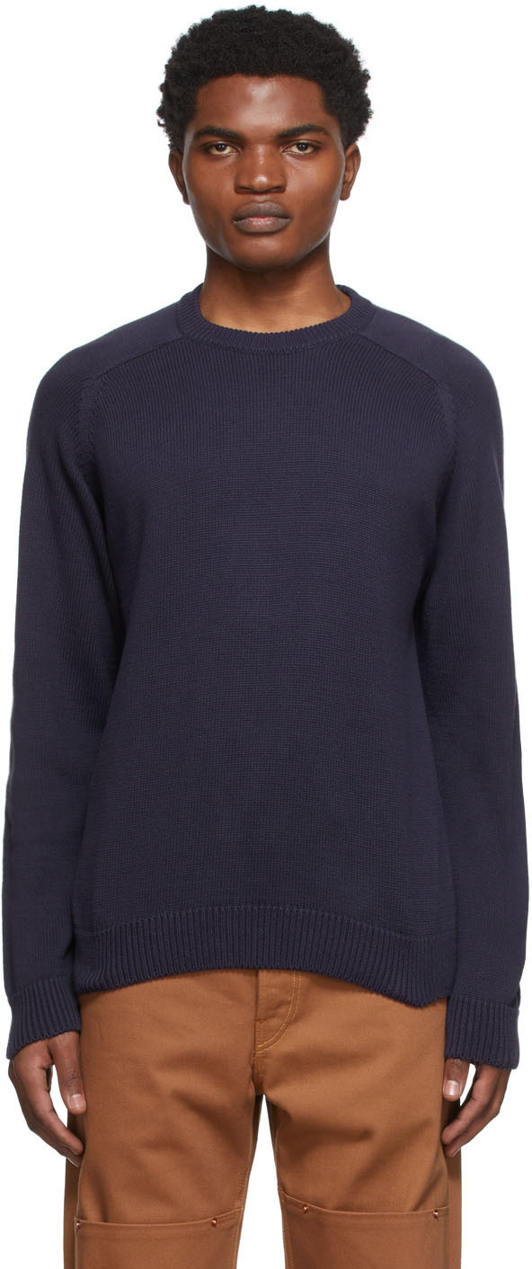 Noah Navy Cotton Sweater Noah NYC