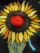Endless Joy - Sunflower Convertible-Collar Printed Voile Shirt - Black