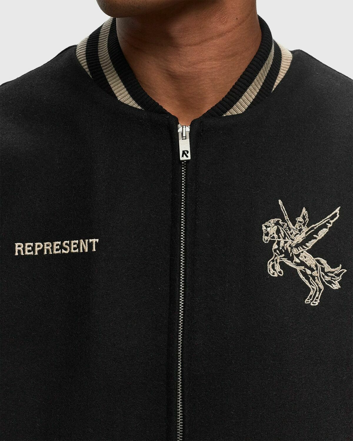 Represent Mascot Wool Varsity Jacket Black Bomber Jackets
