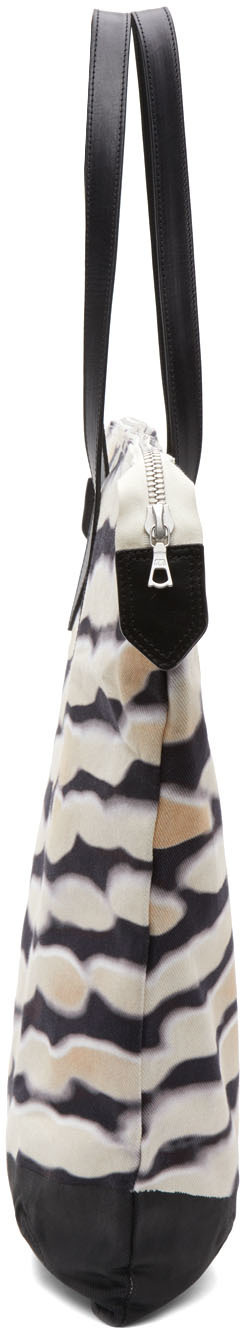 Dries Van Noten Beige & Black Len Lye Edition Graphic Tote Dries
