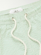 Mr P. - Striped Cotton-Blend Seersucker Swim Shorts - Green