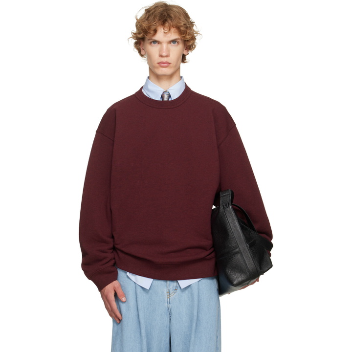 Photo: Dries Van Noten Burgundy Oversized Cotton Sweatshirt