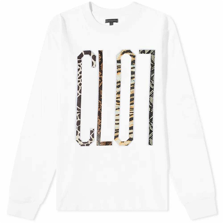 Photo: CLOT Long Sleeve Patchwork Logo T-Shirt in White