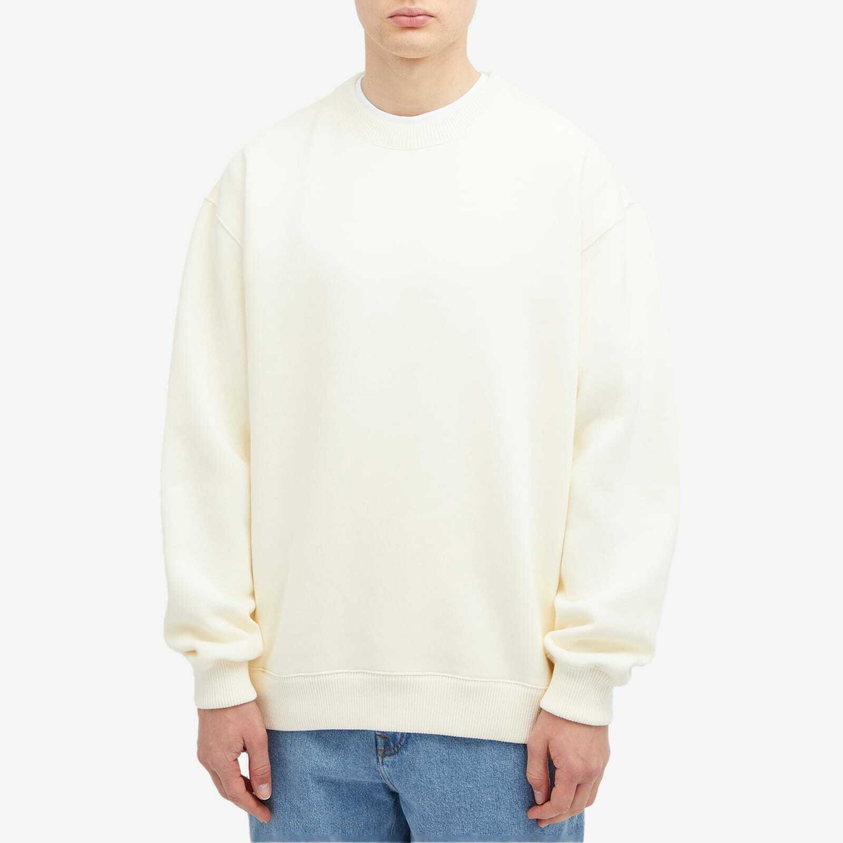 Róhe Men's Oversized Logo Crew Sweatshirt in Off White