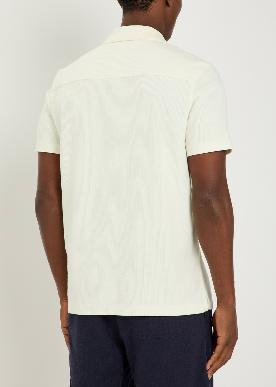 Paige Oliver Ribbed Cotton-blend Shirt Ecru