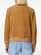 Versace Brown Logo-Debossed Suede Jacket