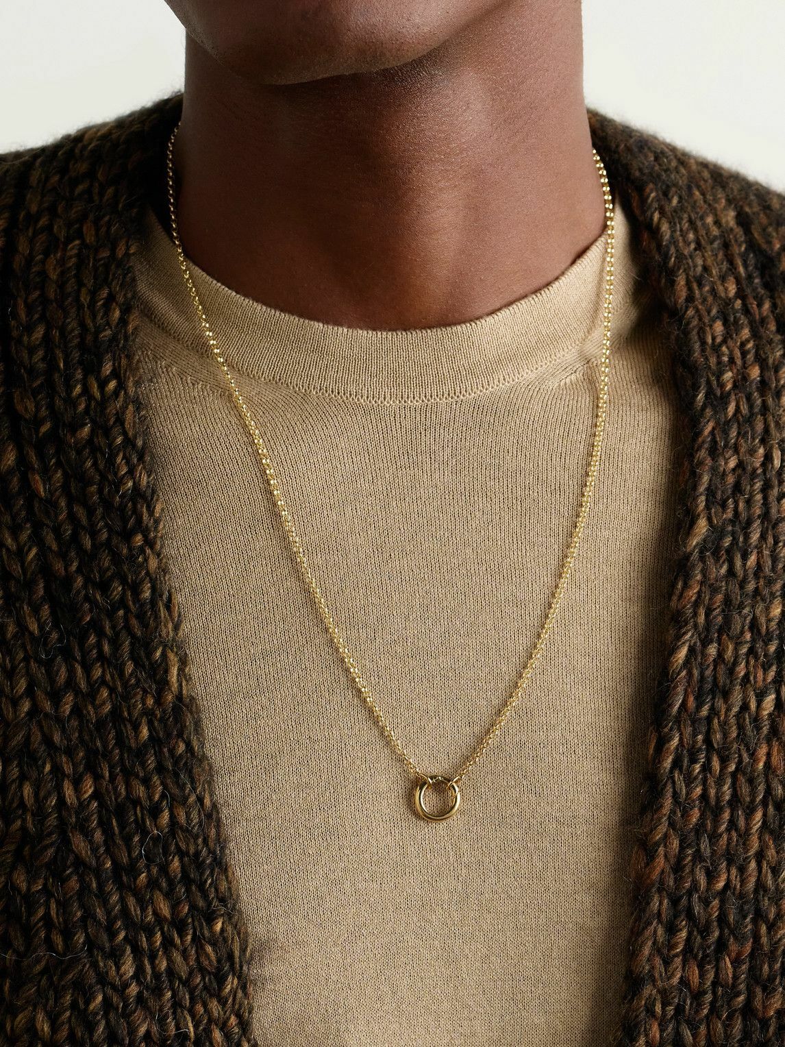 Foundrae - Small Open Belcher 18-Karat Gold Necklace