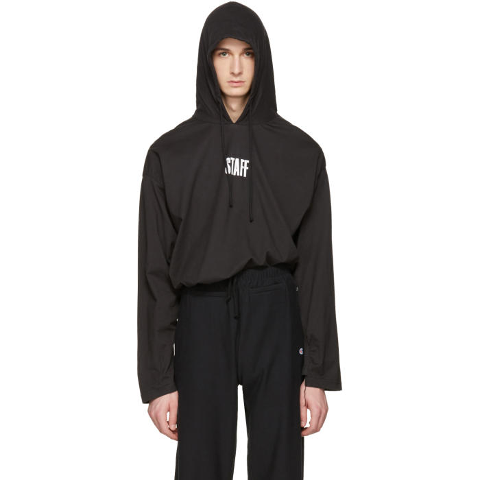 Vetements Black Hanes Edition Staff Hoodie Vetements