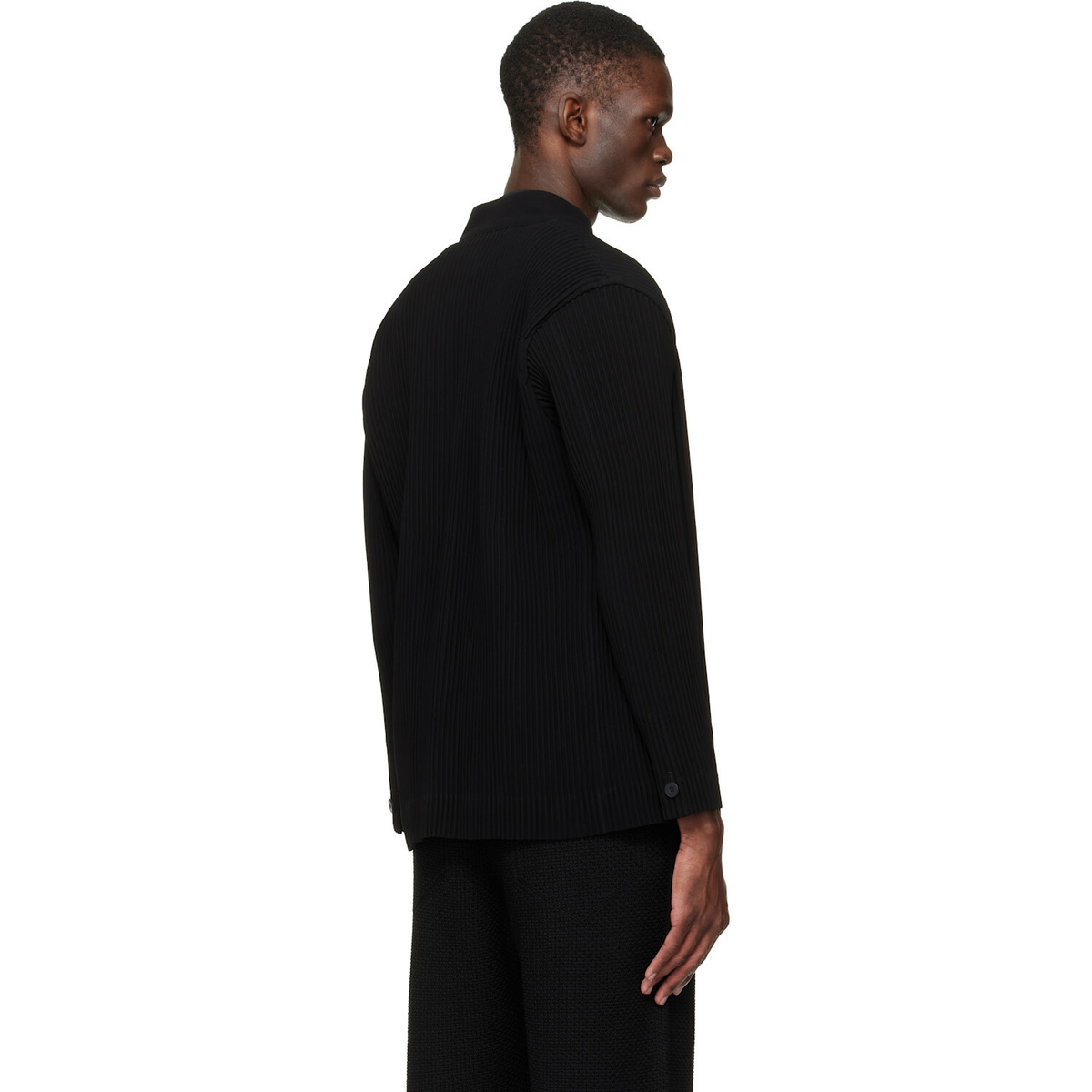 HOMME PLISSÉ ISSEY MIYAKE Black Tuxedo Pleats Blazer