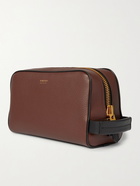 TOM FORD - Full-Grain Leather Wash Bag - Brown