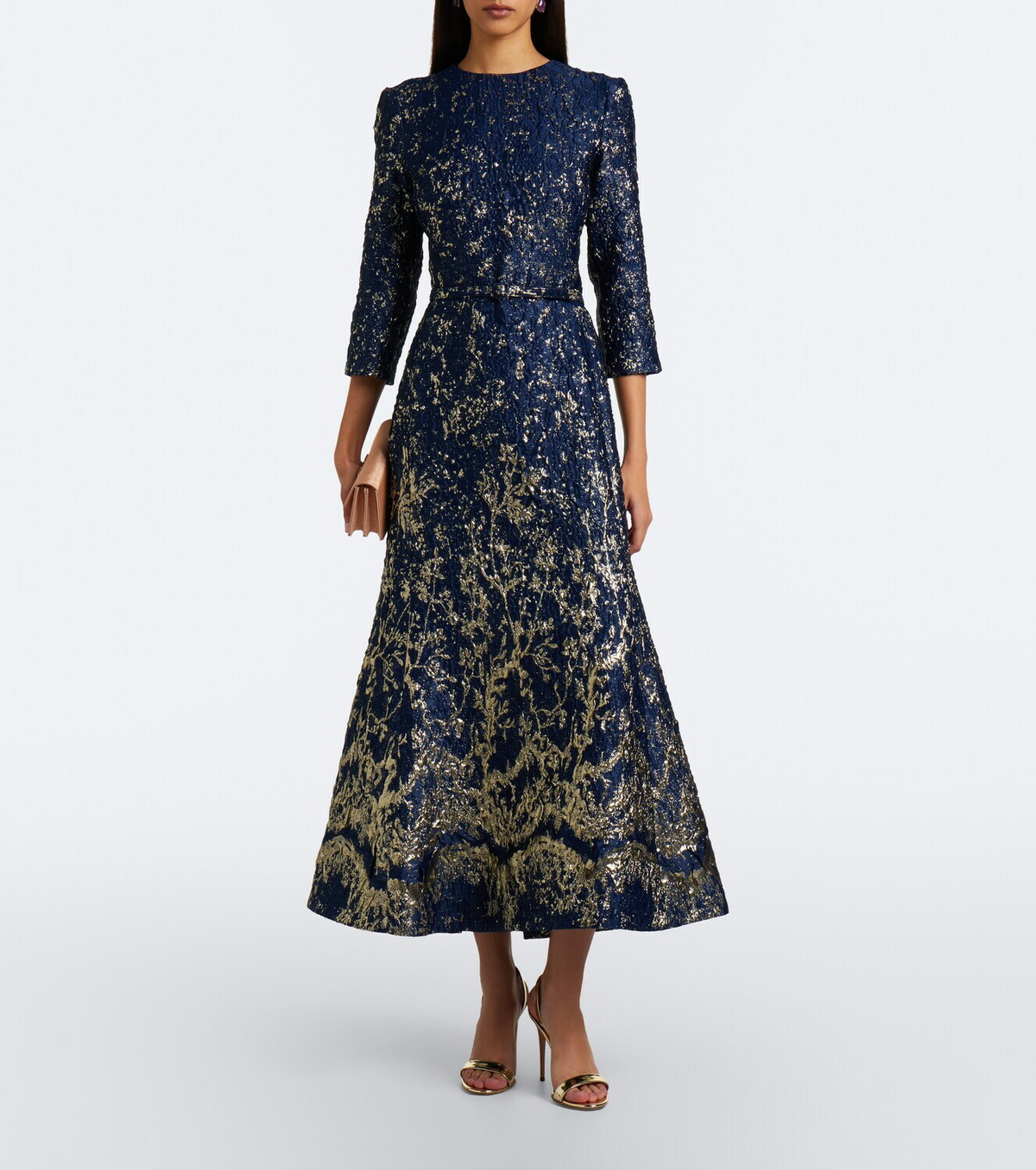 Simkhai Claravelle belted jacquard cocktail dress