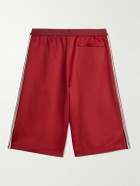 adidas Originals - Wales Bonner Wide-Leg Striped Recycled-Jersey Drawstring Shorts - Burgundy