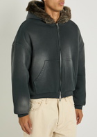 Picante Reversible Hooded Faux fur Cotton Jacket Black