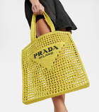 Prada Logo raffia tote bag