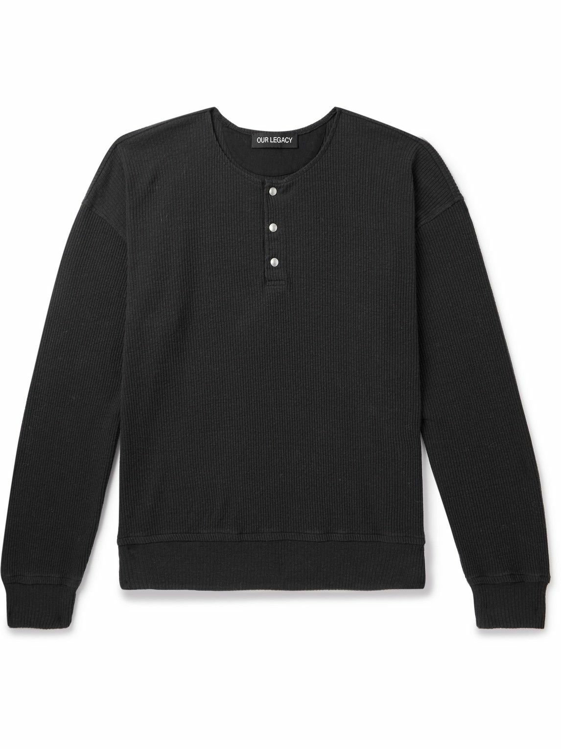 Our Legacy - Ballon Ribbed Cotton-Jersey Sweatshirt - Black
