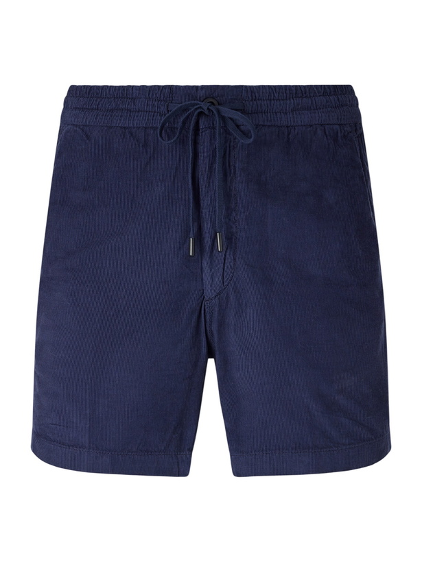 Photo: Slowear - Straight-Leg Cotton-Corduroy Drawstring Shorts - Blue