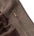 Dunhill - Suede Bomber Jacket - Brown