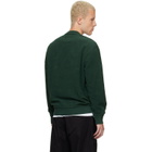 C.P. Company Green Crew Neck Brushed Emerized Diagonal Fleece Sweatshirt