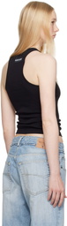 Marine Serre Black Moon Logo Ribbed Jersey Tank Top