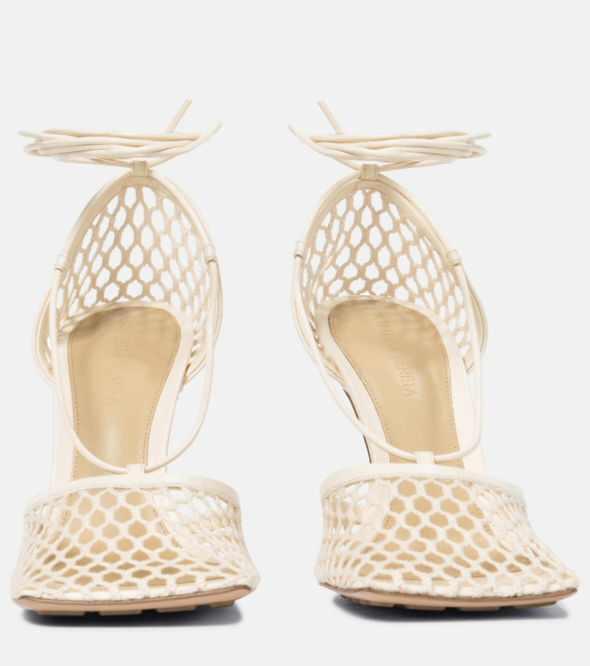 Bottega Stretch leathertrimmed mesh pumps Bottega