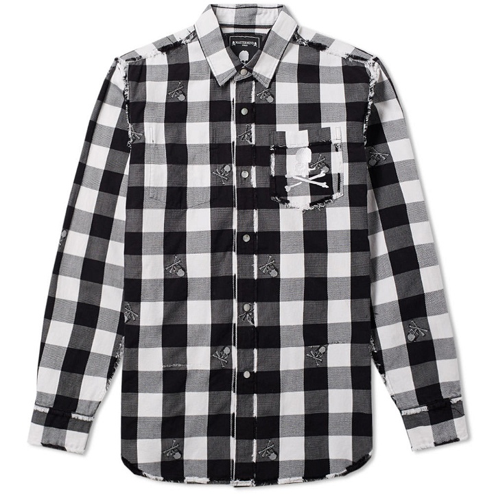 Photo: MASTERMIND WORLD Embroidered Skull Reversible Flannel Shirt