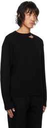 LGN Louis Gabriel Nouchi Black Asymmetrical Opening Sweater