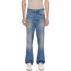 Versace Blue Distressed Straight Jeans