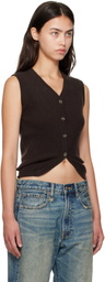 R13 Brown Ribbed Wrap Around Vest