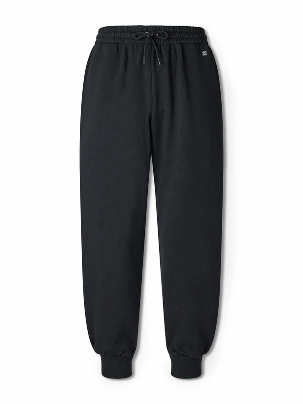 Photo: CELINE - Tapered Logo-Embroidered Cotton Sweatpants - Black