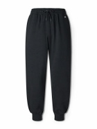 CELINE - Tapered Logo-Embroidered Cotton Sweatpants - Black