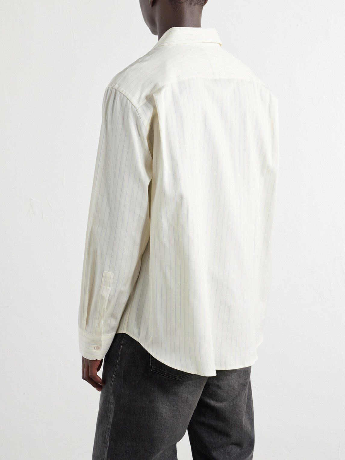 Studio Nicholson - View Striped Silk and Cotton-Blend Shirt - Neutrals