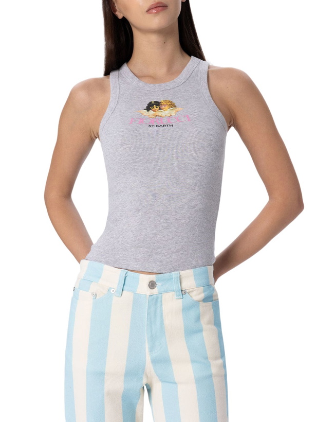 Photo: MC2 Saint Barth Woman Rib-knit Cotton Tank Top | Fiorucci Special Edition