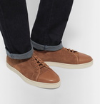 John Lobb - Levah Cap-Toe Leather and Suede Sneakers - Light brown