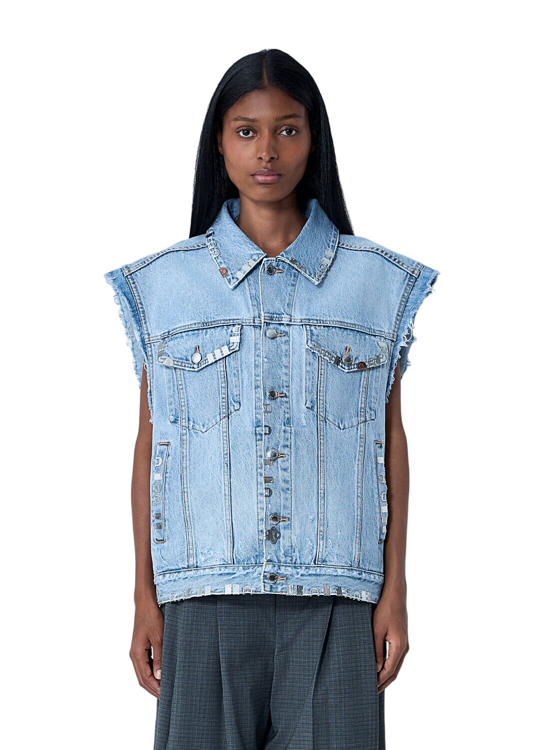 Alexander Wang Women's Logo Stripe Crop Vest in Red Alexander Wang
