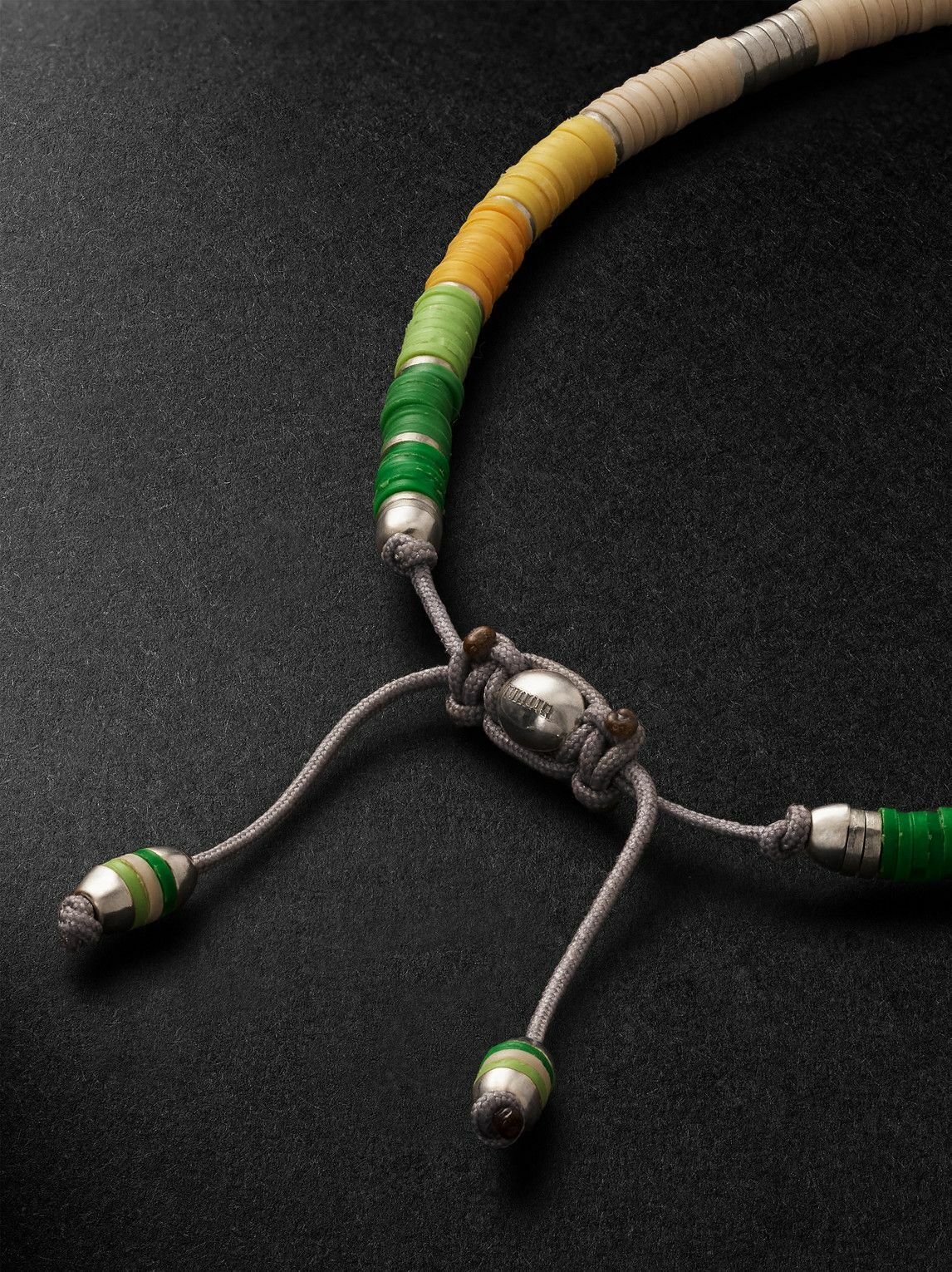 M. Cohen - Mini Rizon Sterling Silver and Cord Beaded Bracelet - Green