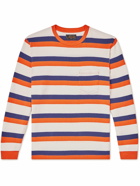 Beams Plus - Striped Cotton T-shirt - Orange