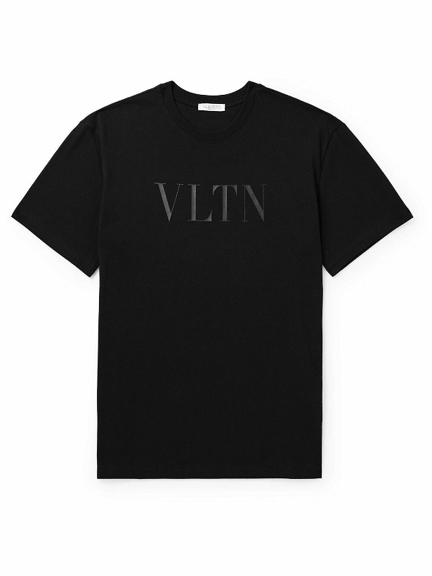 Photo: Valentino Garavani - Logo-Print Cotton-Jersey T-Shirt - Black