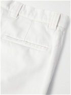 Brunello Cucinelli - Straight-Leg Cotton-Twill Trousers - White