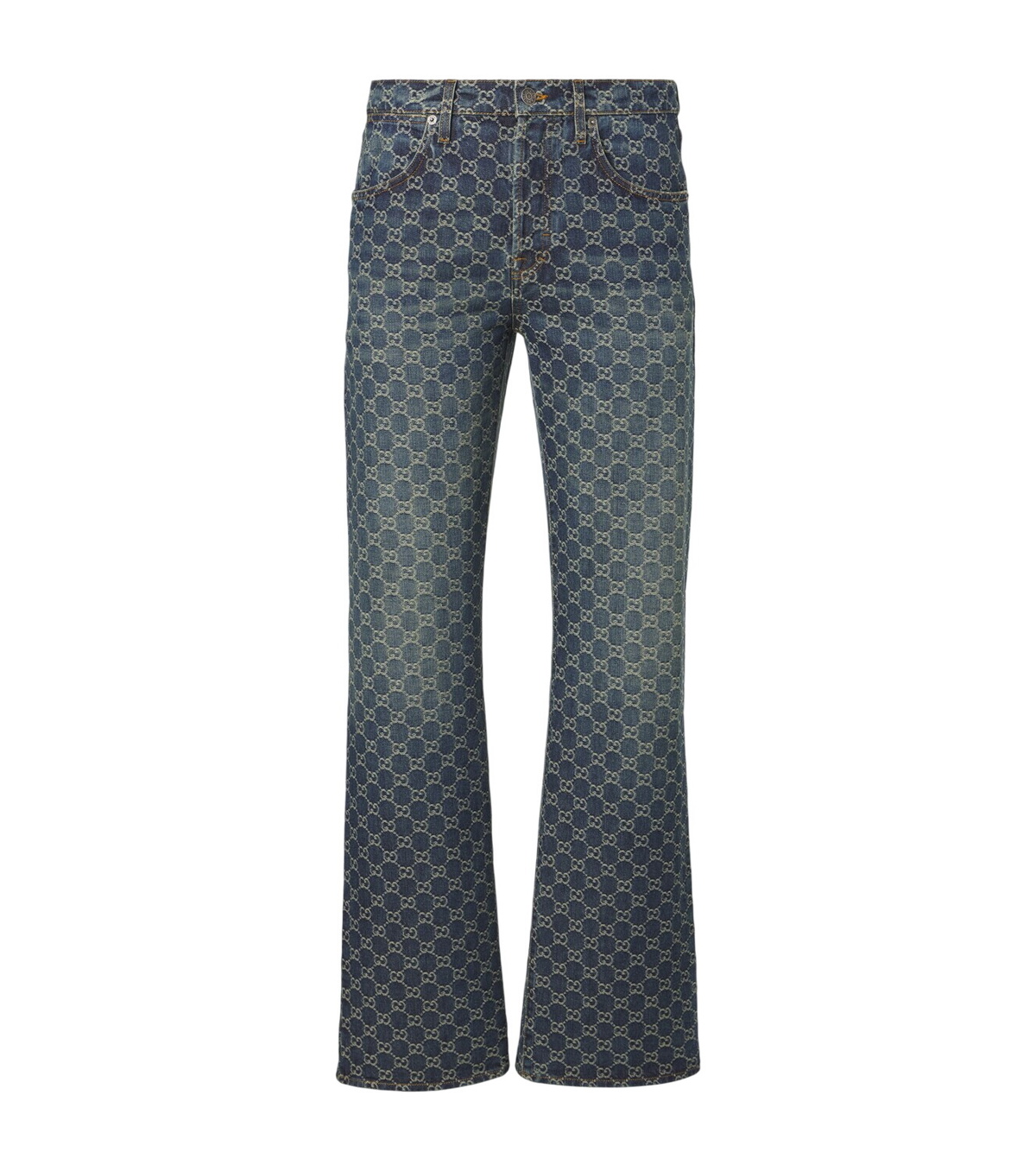 GUCCI グッチ GG Logo ECO WASHED DENIM WIDE Gucci Blue Ripped Eco Washed Jeans Gucci