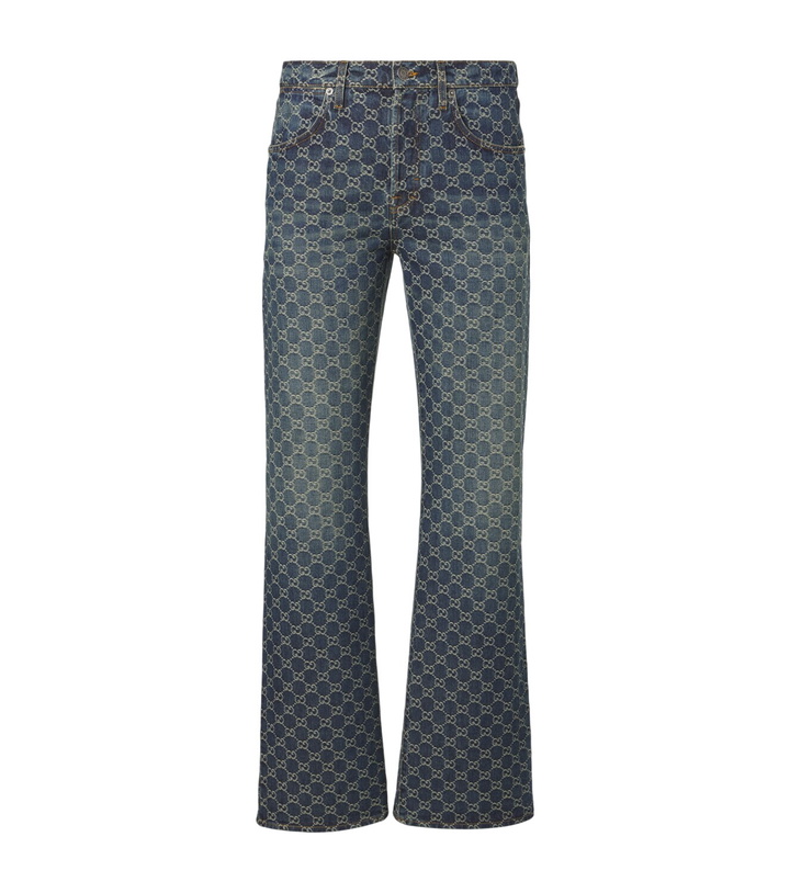 Photo: Gucci GG jacquard flared jeans