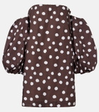 Adriana Degreas Polka-dot cotton-blend minidress
