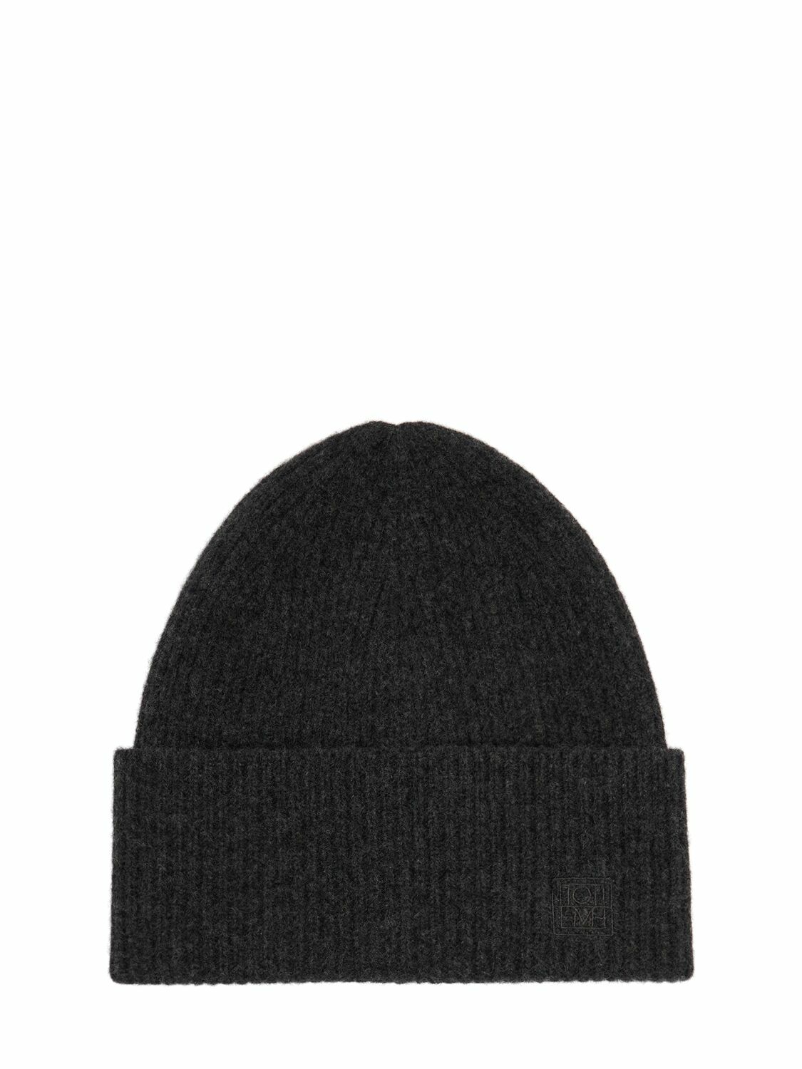 SS25【TOTEME】Charcoal Melange Ribbed Wool Beanie TOTEME charcoal melange ribbed wool beanie Grey Toteme