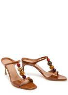 Malone Souliers Lena 70 Patent Mules Caramel