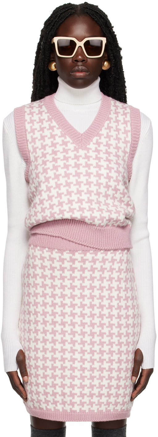 Ernest W. Baker SSENSE Exclusive Pink & White Vest