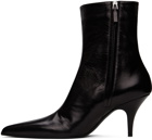 The Row Black Leather Sling Boots