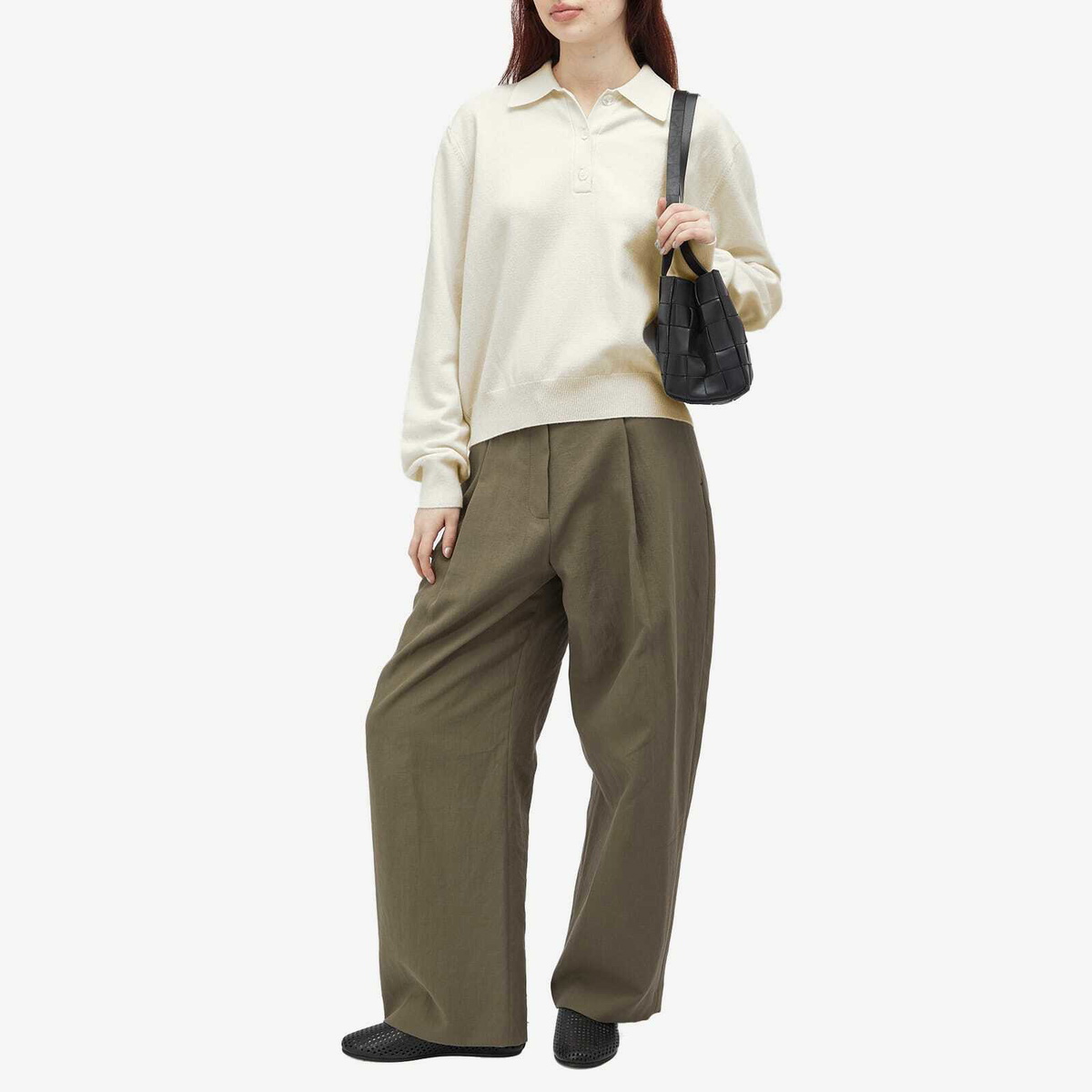 Róhe Women's Cashmere Polo in Off White