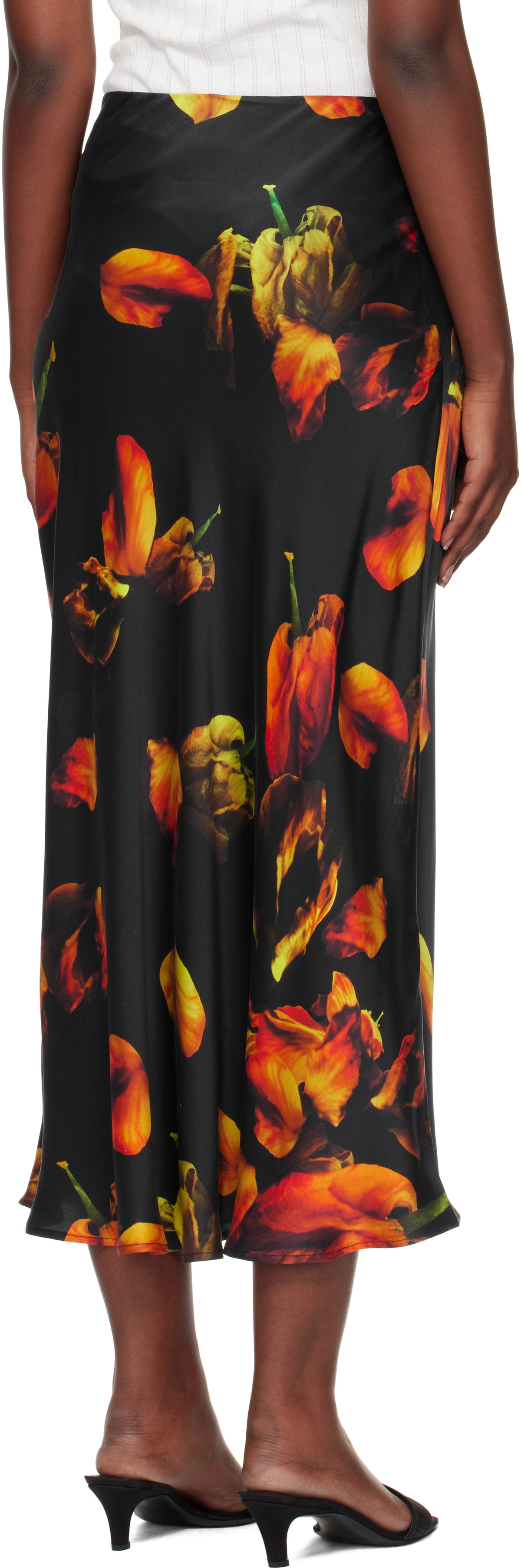 Silk Laundry Multicolor Long Bias Cut Maxi Skirt