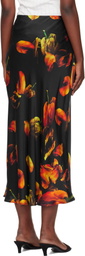 Silk Laundry Multicolor Long Bias Cut Maxi Skirt