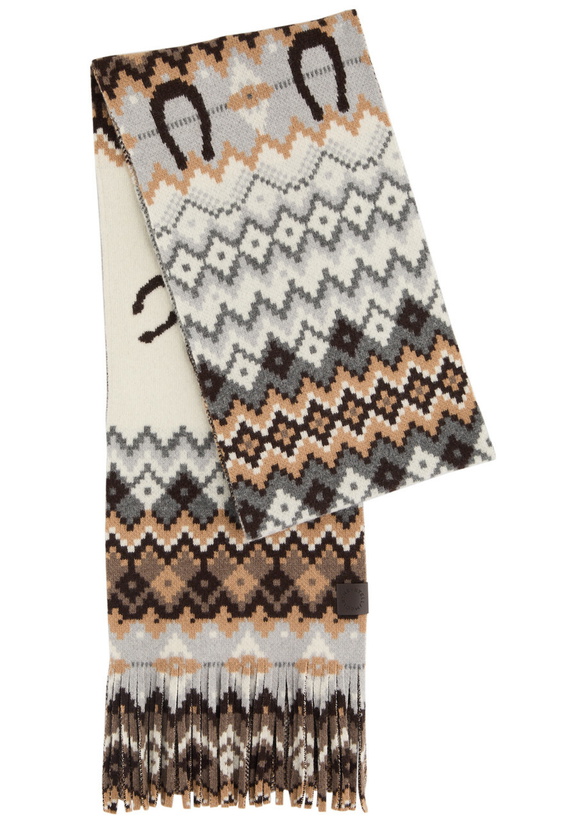 Photo: Stella Mccartney Fair Isle Intarsia Wool Scarf - Multicoloured 1 - One Size